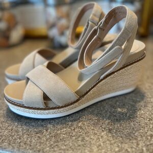 Cole Haan Beige Wedge Sandals